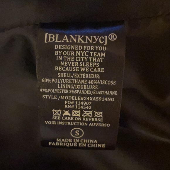 Blank NYC "The One" Faux Leather Jacket Moto Black Small blanknyc NWT NEW Biker - Picture 8 of 11